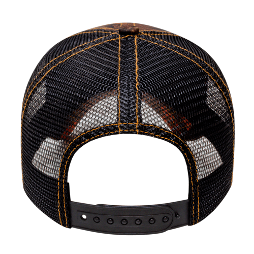 Cap America Orange Ridge Camo with Black Trucker Mesh Cap Unisex Accessories Hats & Caps