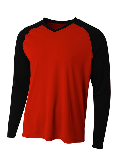 A4 Men's Long Sleeve Strike Raglan Tee Mens Apparel