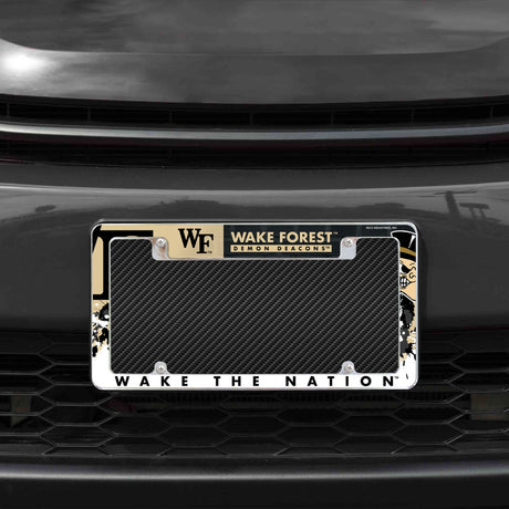 Rico Industries NCAA Wake Forest Demon Deacons Primary 12" x 6" Chrome License Plate Frame-1