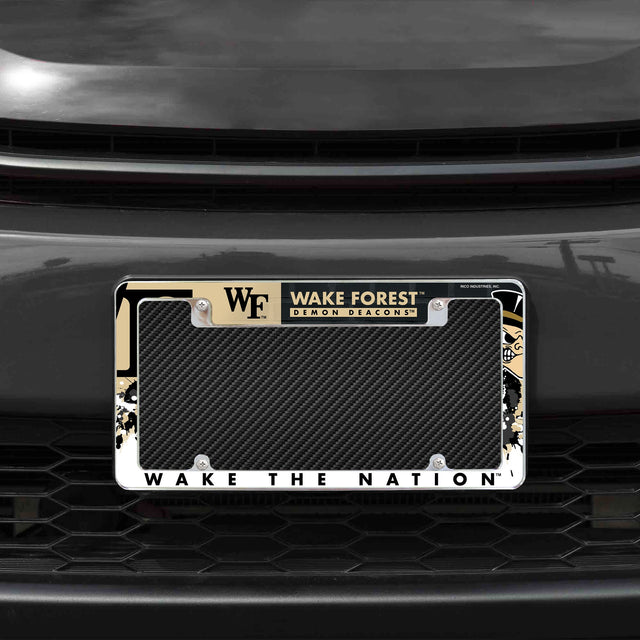 Rico Industries NCAA Wake Forest Demon Deacons Primary 12" x 6" Chrome License Plate Frame-1
