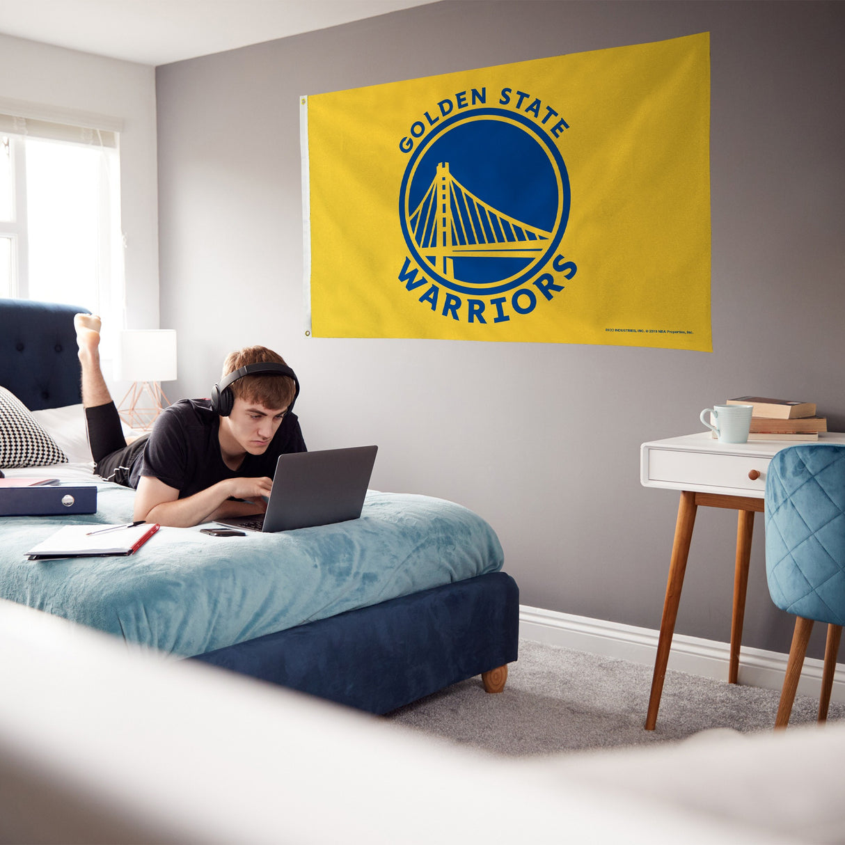 Rico Industries NBA  Golden State Warriors Yellow 3' x 5' Banner Flag-3