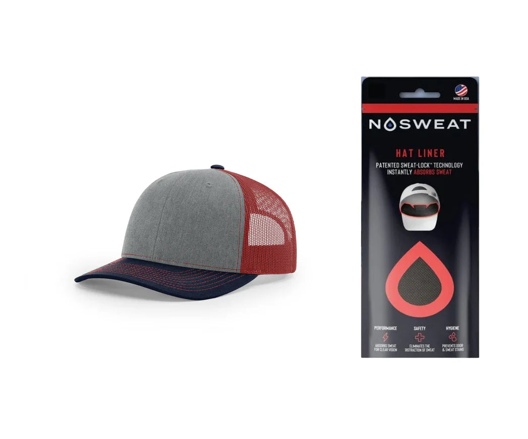 Richardson 112 Trucker Hat with NoSweat Hat Liner Combo