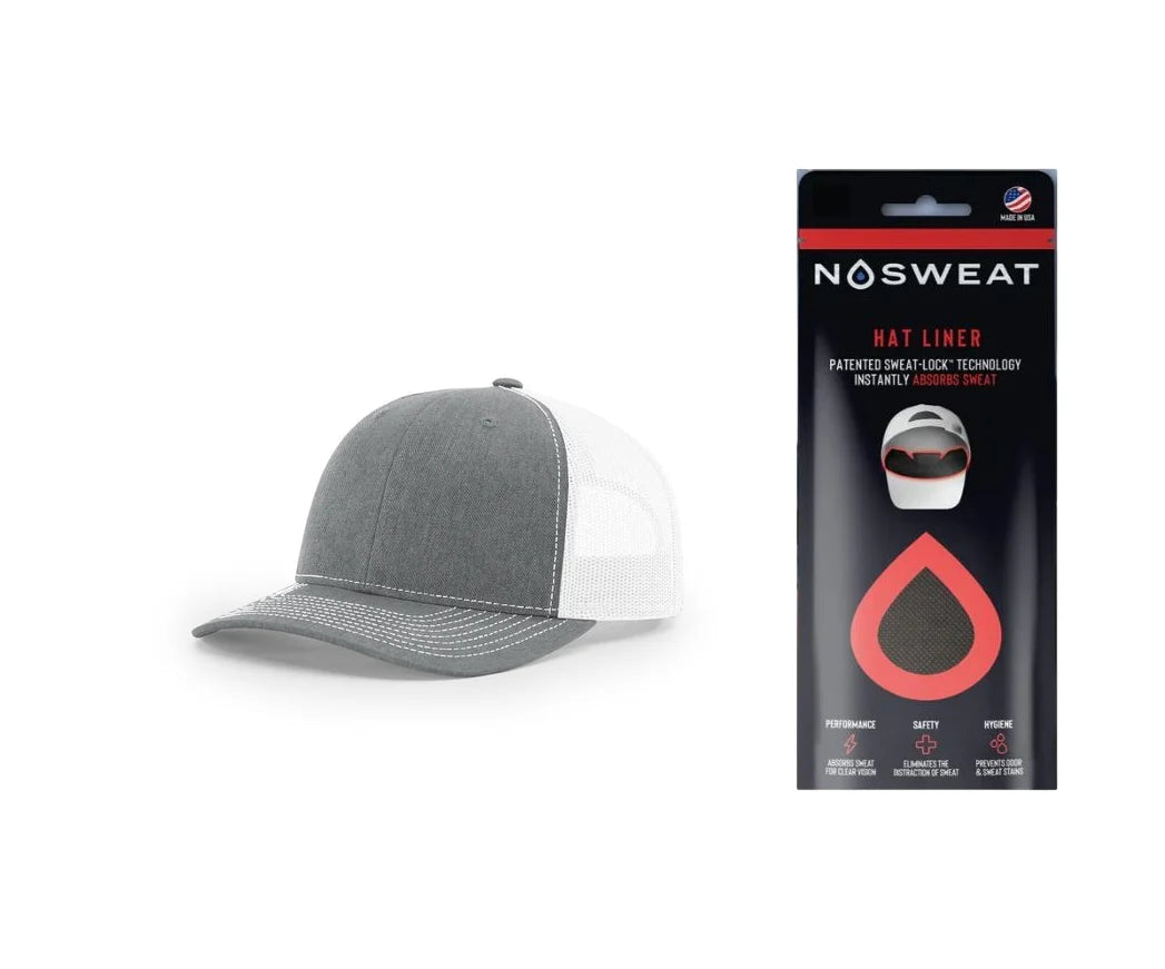 Richardson 112 Trucker Hat with NoSweat Hat Liner Combo