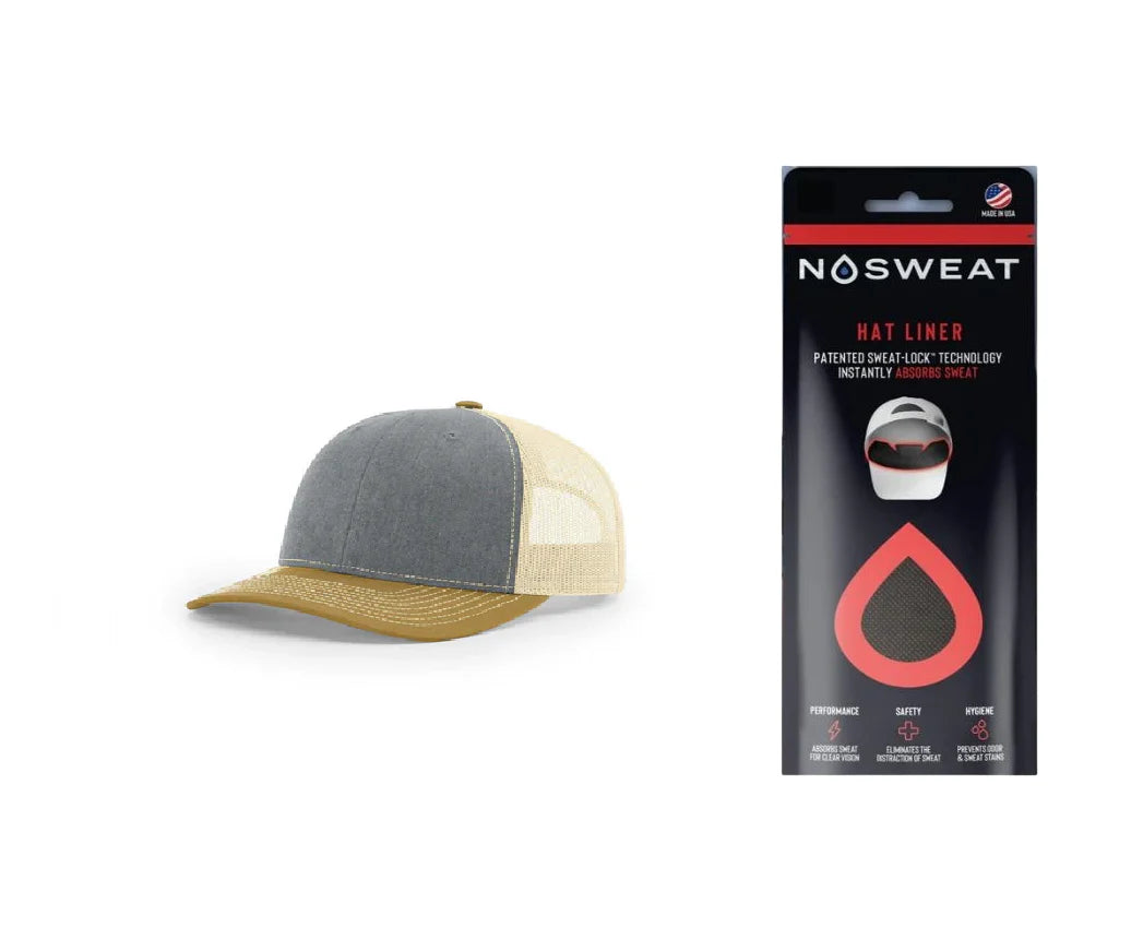 Richardson 112 Trucker Hat with NoSweat Hat Liner Combo