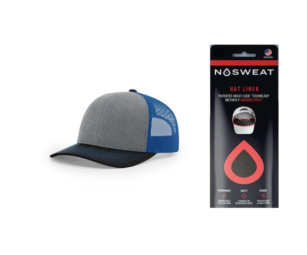 Richardson 112 Trucker Hat with NoSweat Hat Liner Combo