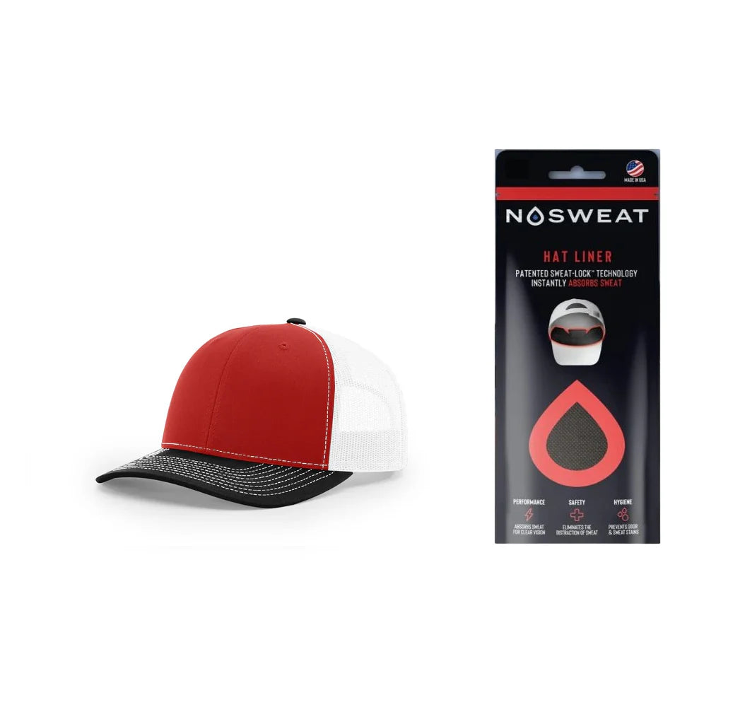 Richardson 112 Trucker Hat with NoSweat Hat Liner Combo
