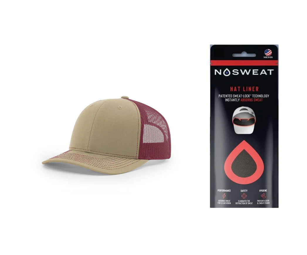 Richardson 112 Trucker Hat with NoSweat Hat Liner Combo
