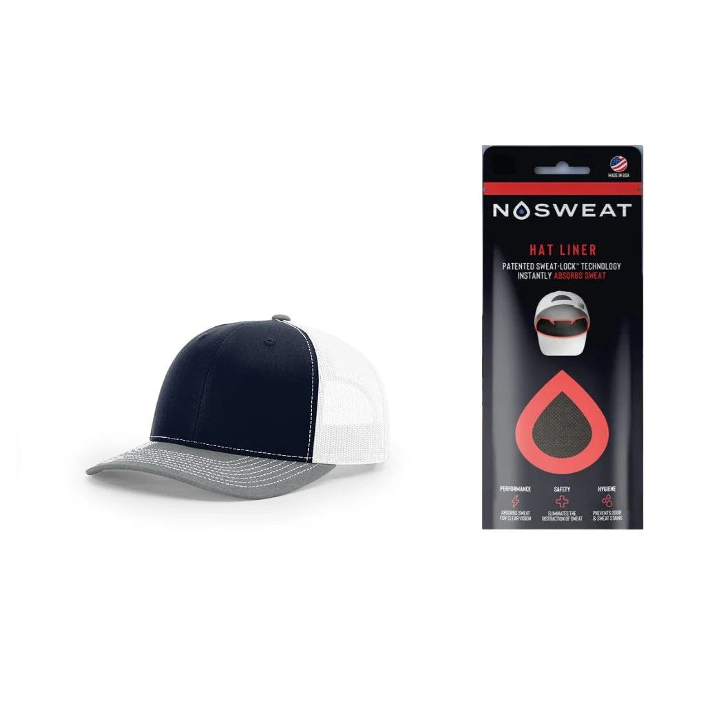 Richardson 112 Trucker Hat with NoSweat Hat Liner Combo