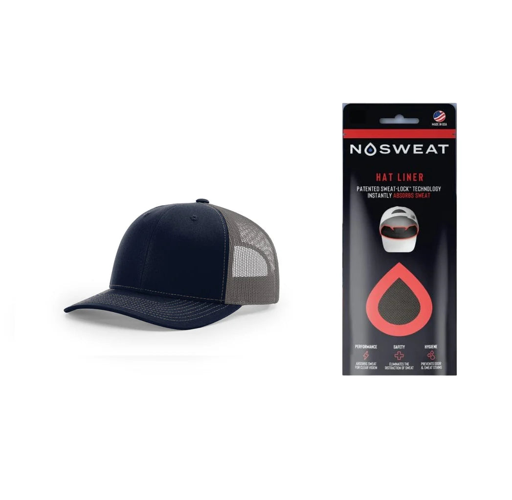 Richardson 112 Trucker Hat with NoSweat Hat Liner Combo