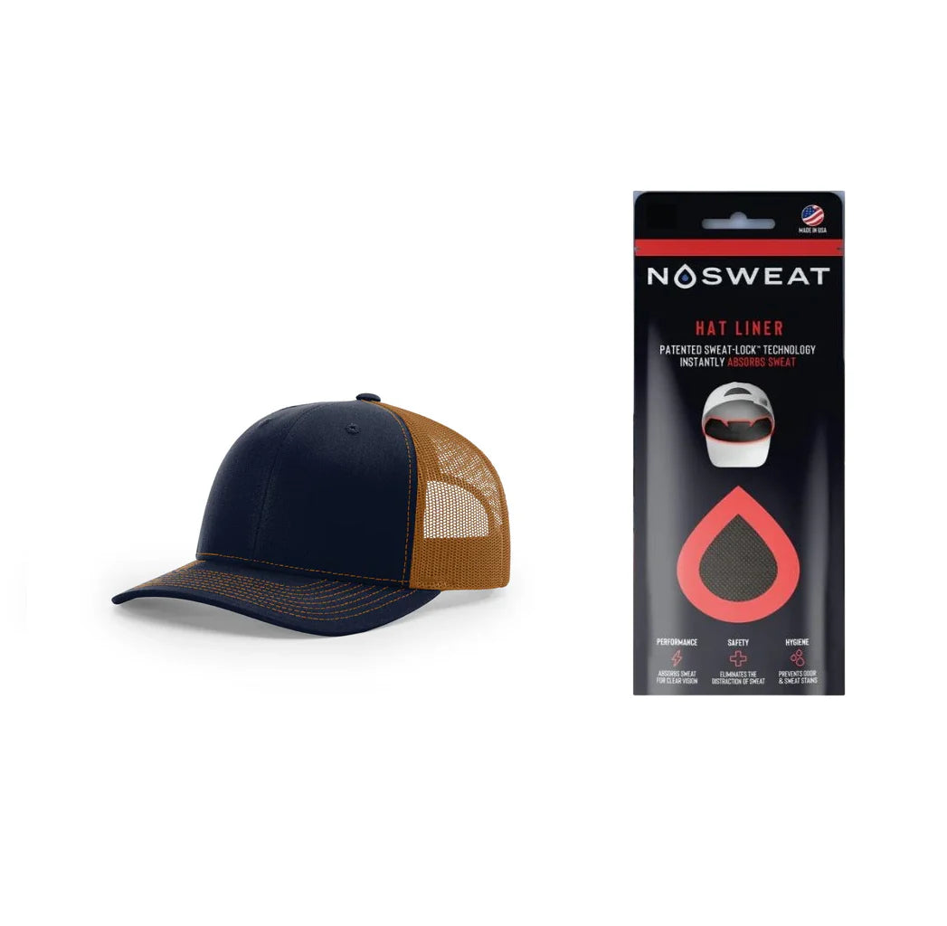 Richardson 112 Trucker Hat with NoSweat Hat Liner Combo