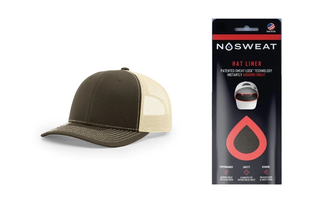 Richardson 112 Trucker Hat with NoSweat Hat Liner Combo