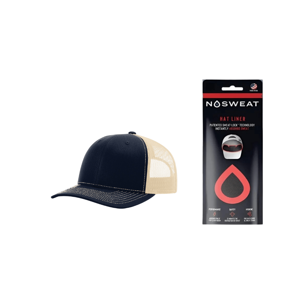 Richardson 112 Trucker Hat with NoSweat Hat Liner Combo