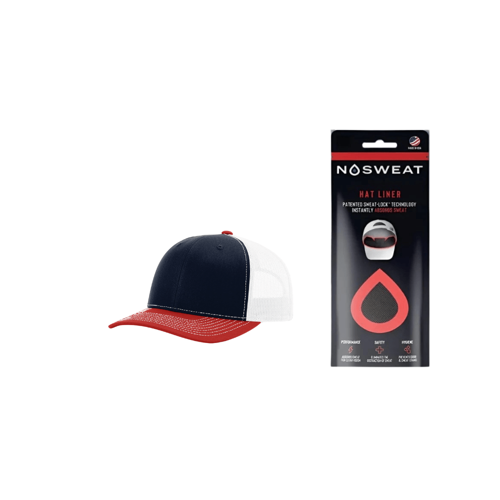 Richardson 112 Trucker Hat with NoSweat Hat Liner Combo