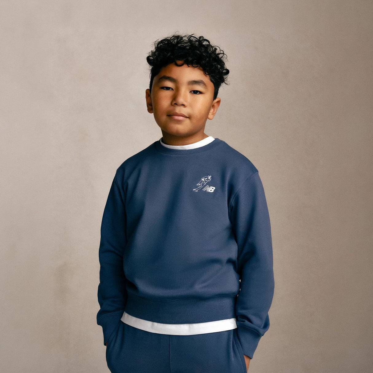 New Balance Boys' Shohei Logo French Terry Crewneck-5