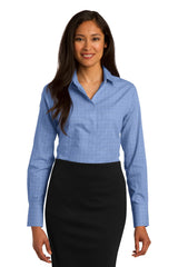 Red House Women's   Windowpane Plaid Non-Iron Shirt