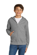 Port & Co Youth   Core Fleece Full-Zip Hooded Sweatshirt