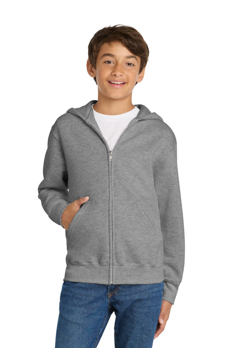 Port & Co Youth   Core Fleece Full-Zip Hooded Sweatshirt