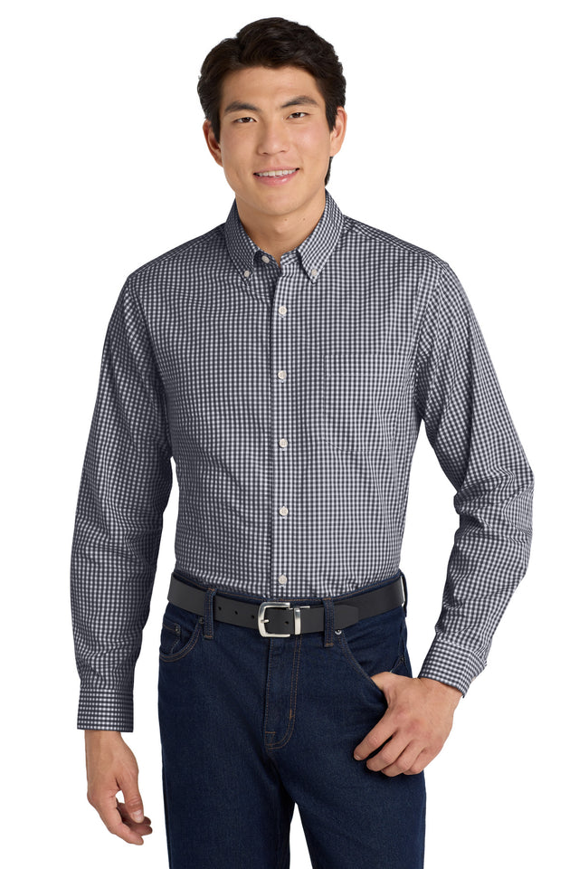 Port Authority Men's    Broadcloth Gingham Easy Care Shirt W644
