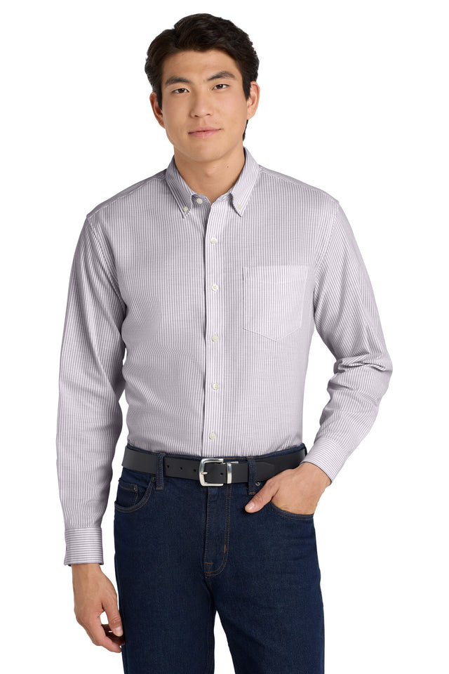 Port Authority Men's    SuperPro    Oxford Stripe Shirt