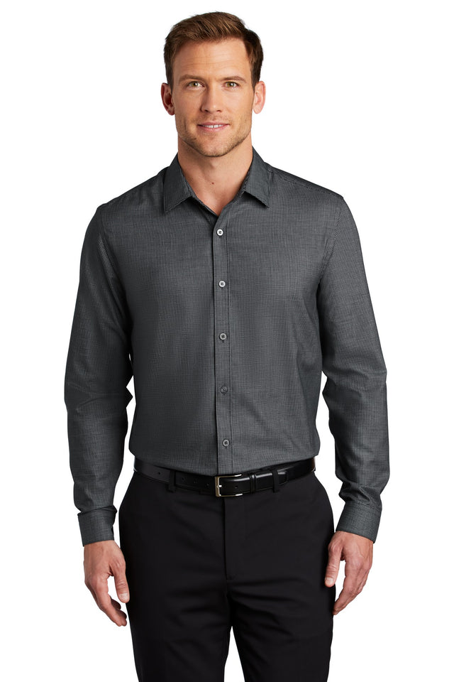 Port Authority Men's    Pincheck Easy Care Shirt W645