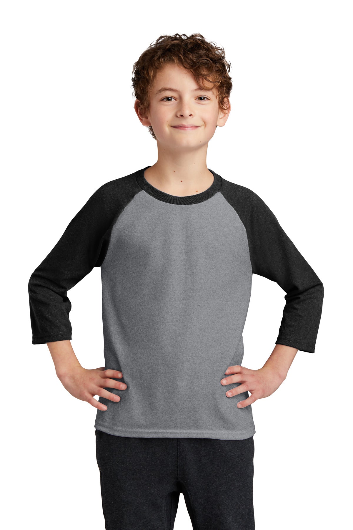 Port & Co Youth   Core Blend 3/4-Sleeve Raglan Tee