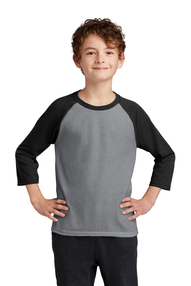 Port & Co Youth   Core Blend 3/4-Sleeve Raglan Tee