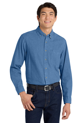 Port Authority Men's   Tall Long Sleeve Denim Shirt