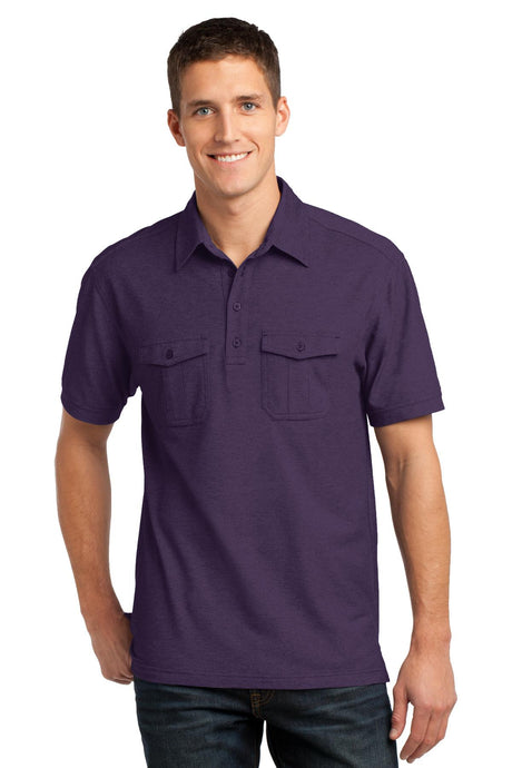 Port Authority   Oxford Pique Double Pocket Polo