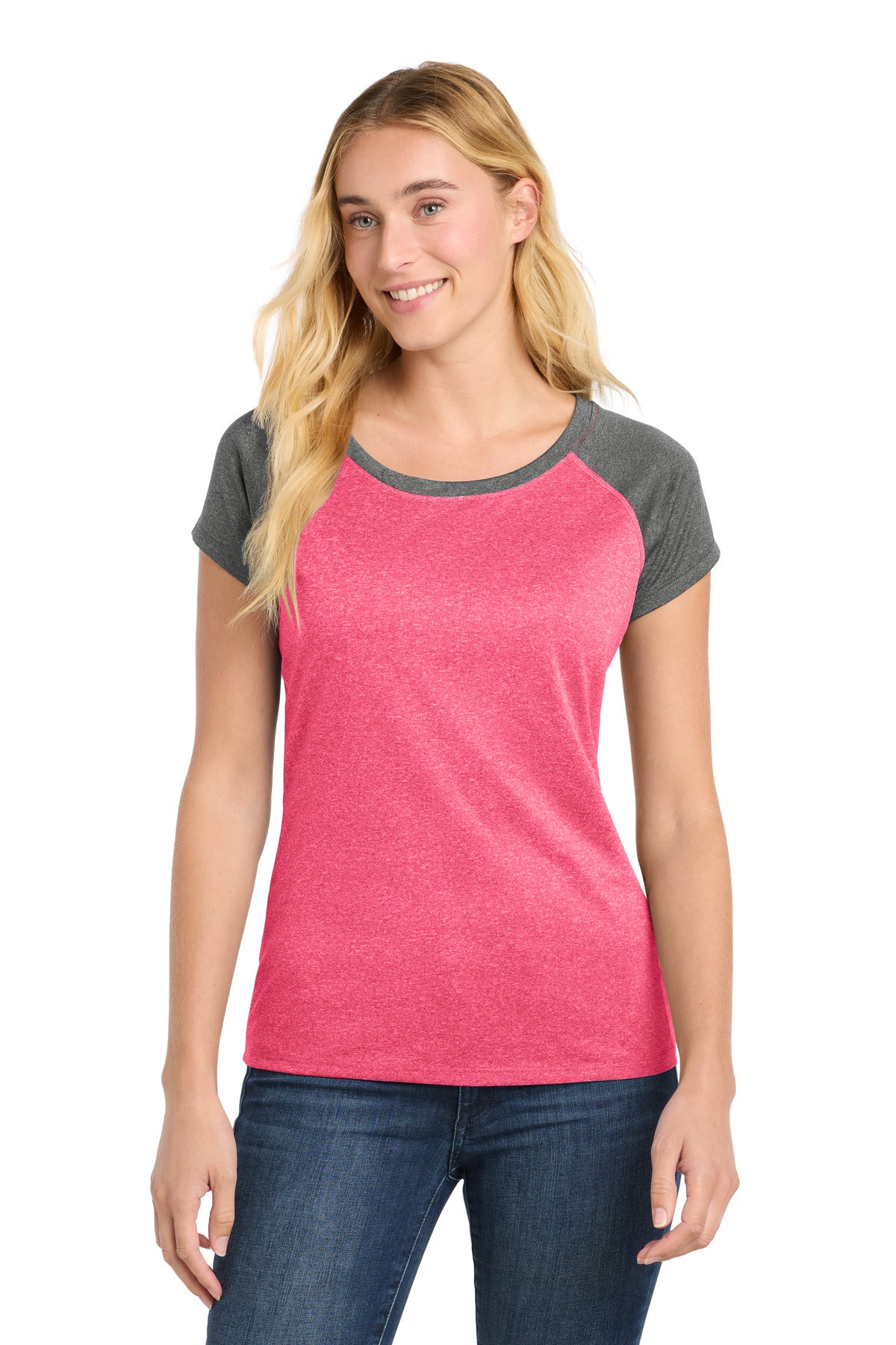 Sport-Tek Women's    Heather-On-Heather Contender    Scoop Neck Tee
