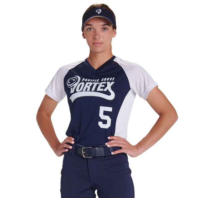 Champro Girl's Infinite V-Neck Short Sleeve Softball Jersey