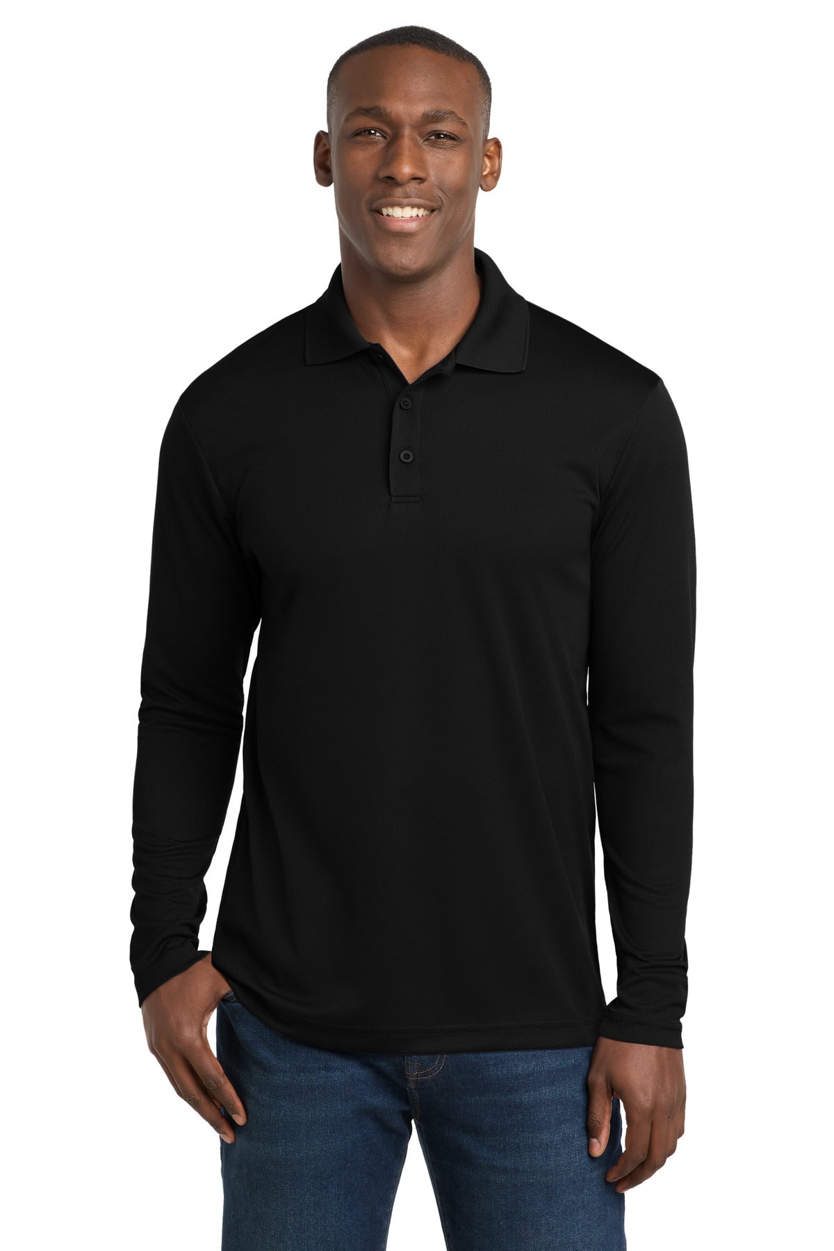 Sport-Tek Men's    PosiCharge    RacerMesh    Long Sleeve Polo