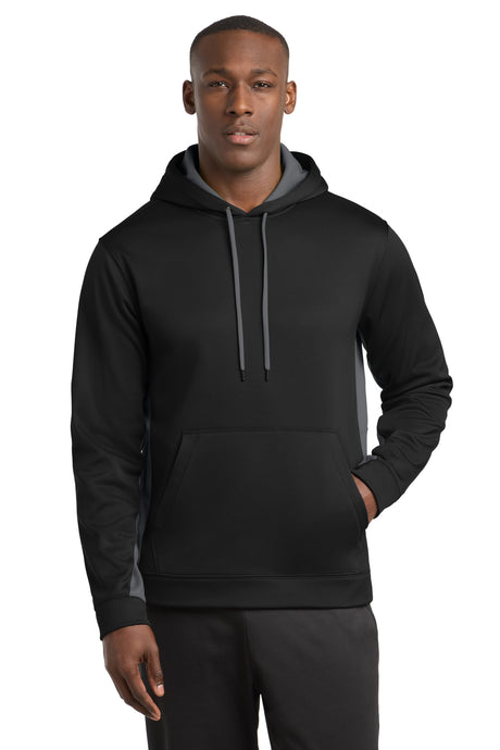 Sport-Tek Men's   Sport-Wick   Fleece Colorblock Hooded Pullover