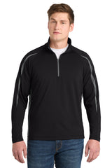 Sport-Tek Men's   Sport-Wick   Stretch 1/4-Zip Colorblock Pullover