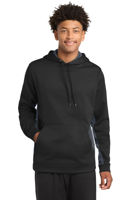 Sport-Tek Men's   Sport-Wick   CamoHex Fleece Colorblock Hooded Pullover