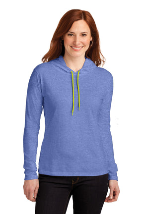 Anvil Women's   100% Combed Ring Spun Cotton Long Sleeve Hooded T-Shirt