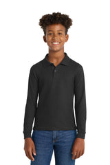 Port Authority Youth   Long Sleeve Silk Touch Polo