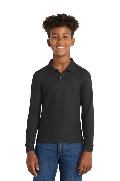 Port Authority Youth   Long Sleeve Silk Touch Polo