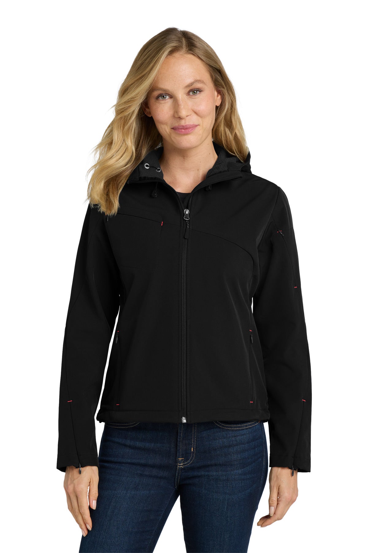Port Authority Women's   Textured Hooded Soft Shell Jacket
