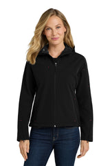 Port Authority Women's   Textured Hooded Soft Shell Jacket