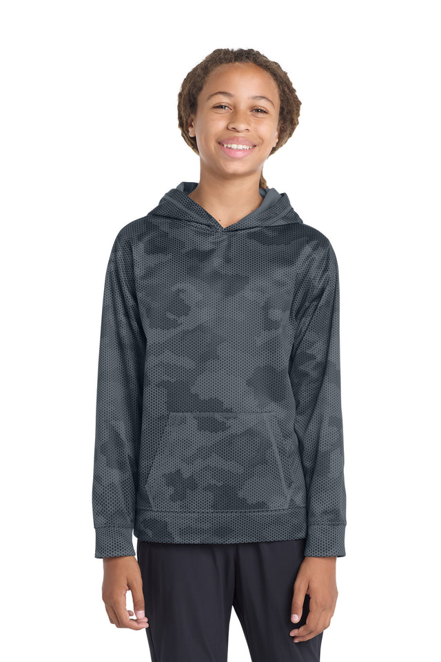 Sport-Tek Youth   Sport-Wick   CamoHex Fleece Hooded Pullover
