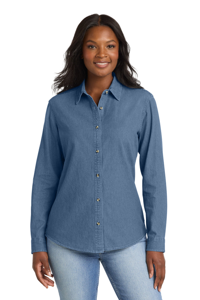 Port & Co Women's   Long Sleeve Value Denim Shirt