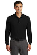 Port Authority Men's   Long Sleeve Silk Touch Polo with Pocket
