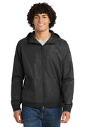 Sport-Tek Men's   Embossed Hooded Wind Jacket