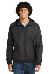 Sport-Tek Men's   Embossed Hooded Wind Jacket