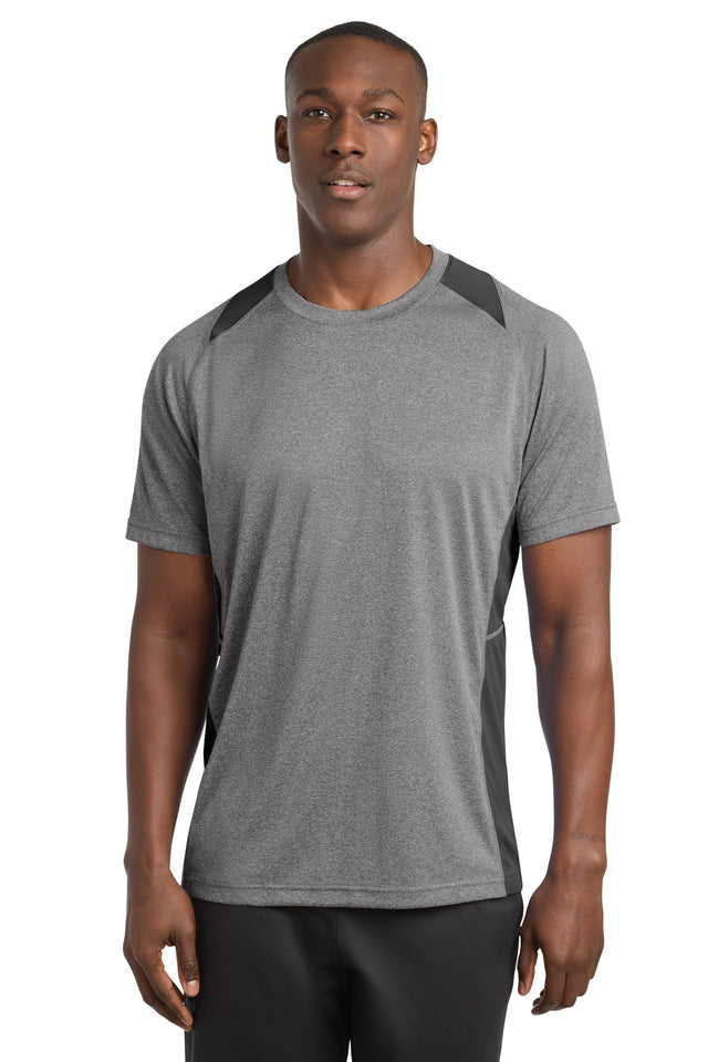 Sport-Tek Men's   Heather Colorblock Contender   Tee