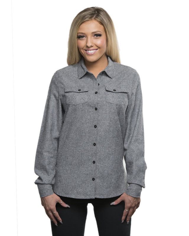 Burnside Women's Solid Flannel Shirt-1