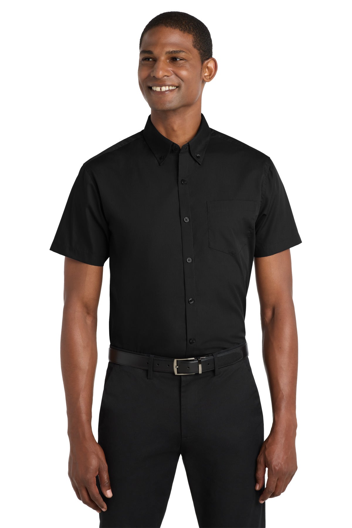 Port Authority Men's   Short Sleeve Carefree Poplin Shirt