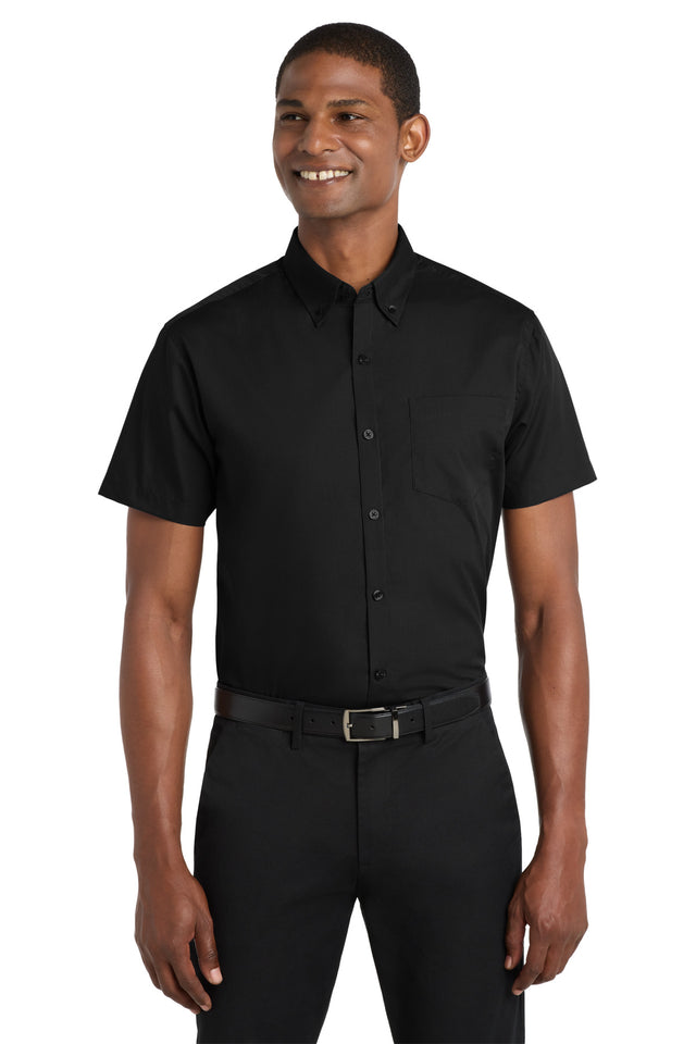 Port Authority Men's   Short Sleeve Carefree Poplin Shirt