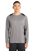 Sport-Tek Men's   Long Sleeve Heather Colorblock Contender   Tee