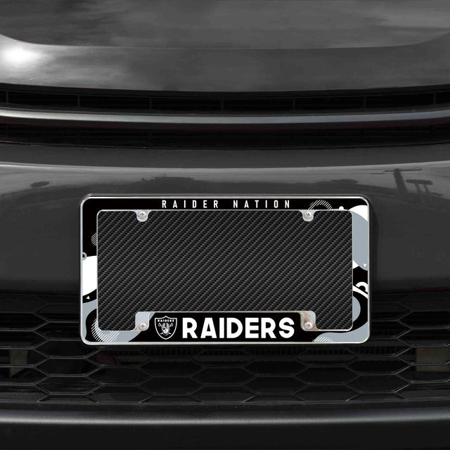 Rico Industries NFL  Las Vegas Raiders Wave 12" x 6" Chrome License Plate Frame-1